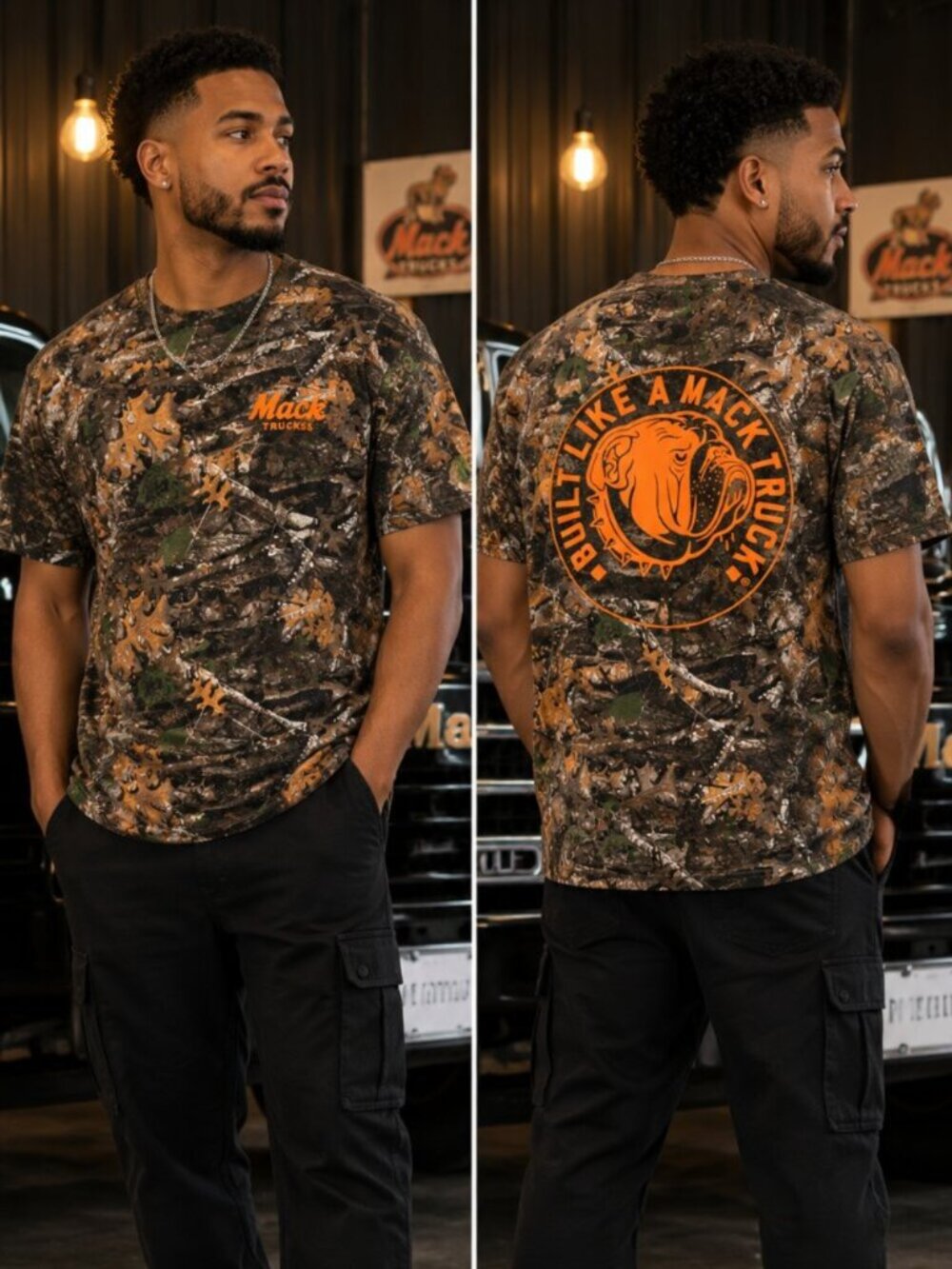 New Men's Mack Truck Camouflaged Tree Hunter Graphic Tee - M
